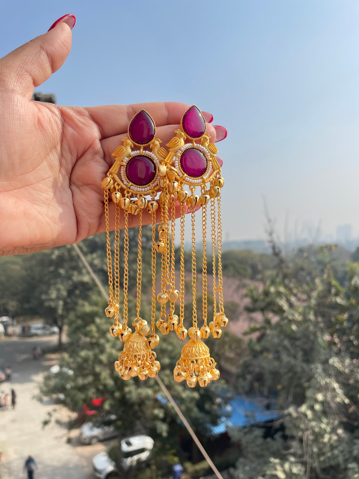 Long ghungroo Kashmiri jhumka
