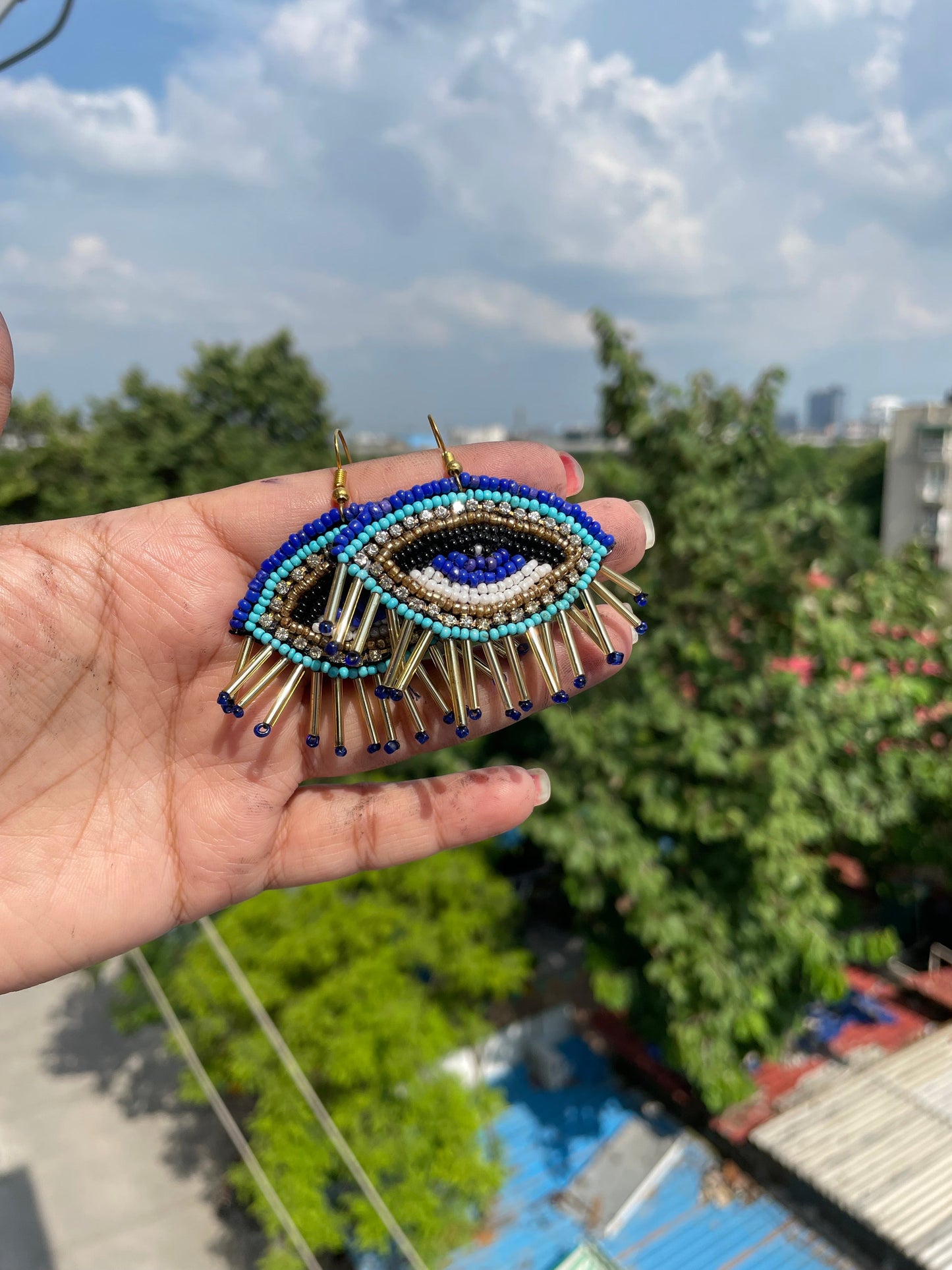 Shop evil eye beaded earrings at Jewellery Lovers. Anti-tarnish, trendy & perfect for daily or festive wear. Free shipping available. jewellerylovers