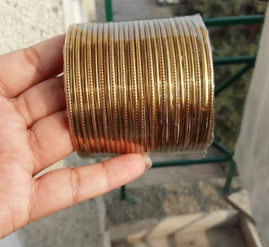 Golden plain bangles set