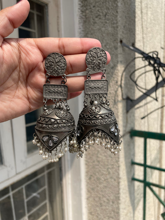 Bold black big jhumka jewellerylovers