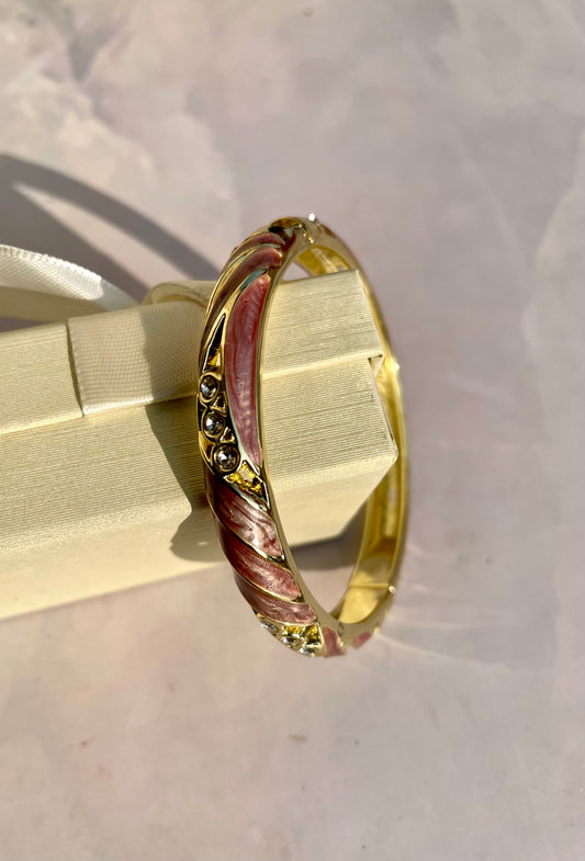 Pink enamel bangle