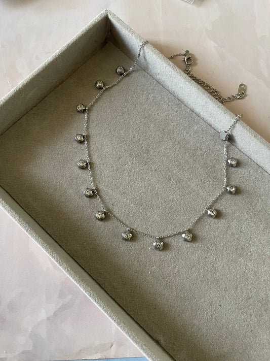 White stone beaded choker