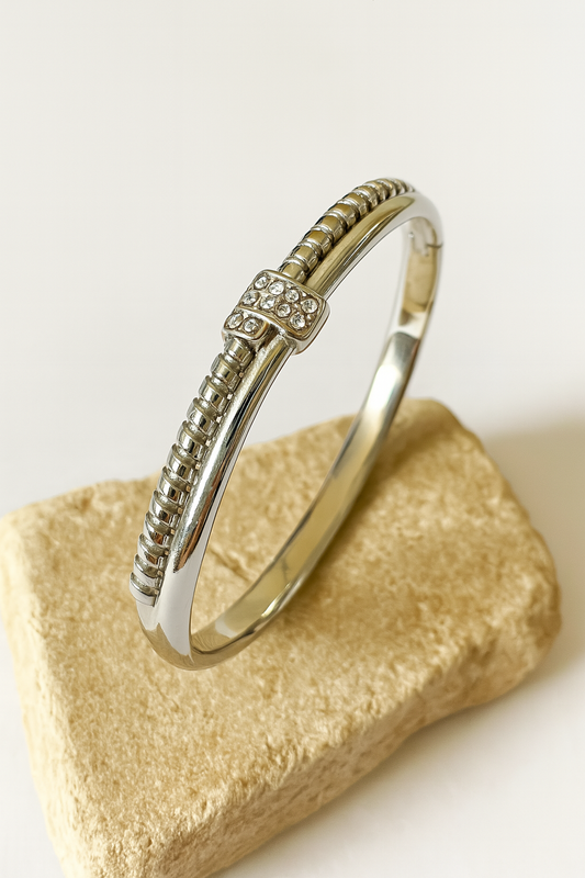 Silver beaded bangle | Bangle by Jewellery Lovers jewellerylovers