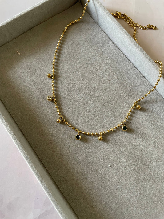 Multicolour charms beaded necklace