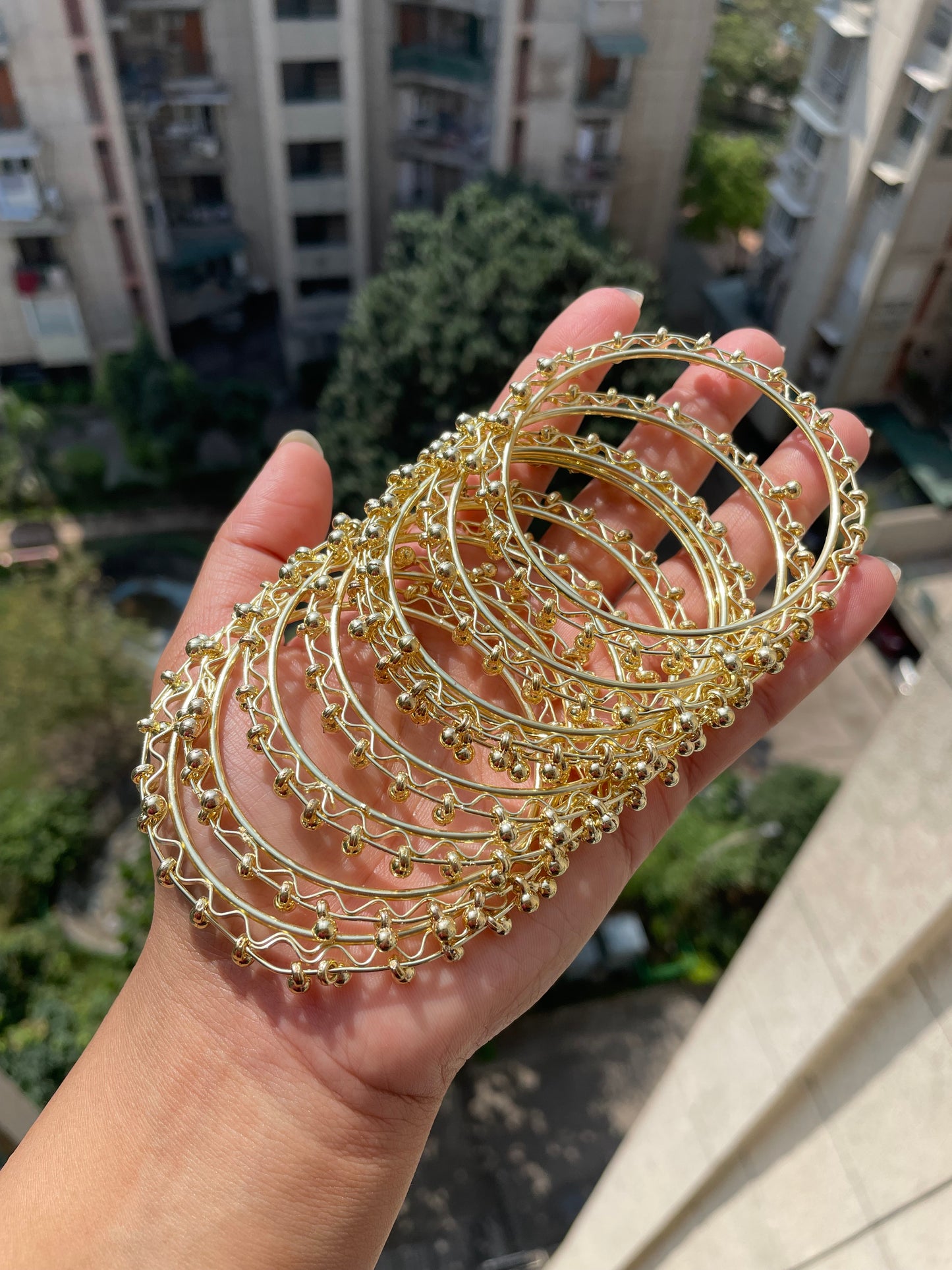 Golden Ghungru bangles set of 8 jewellerylovers