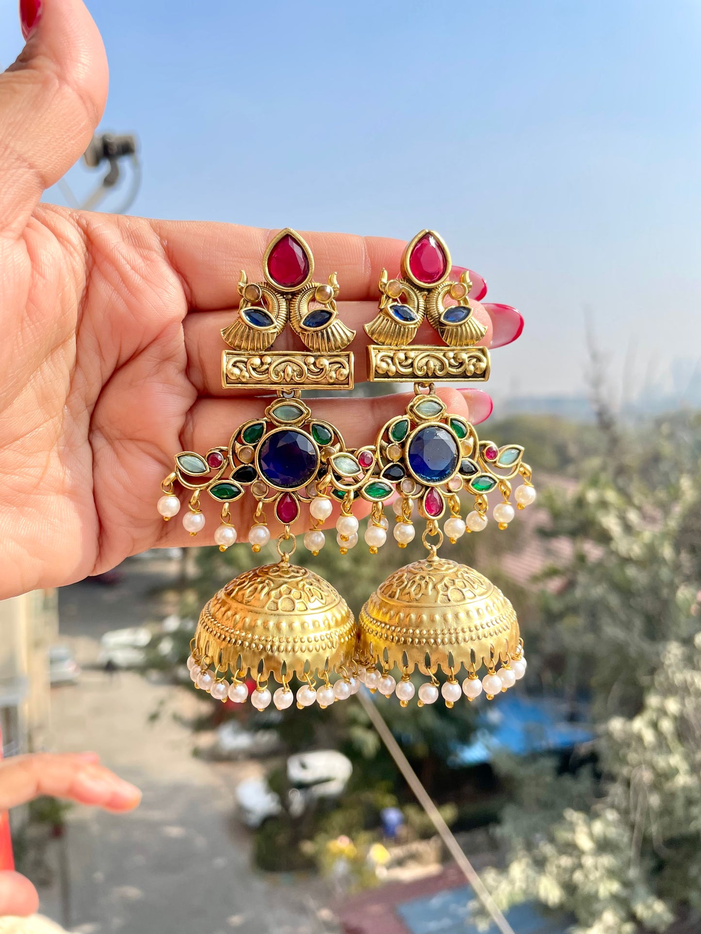 Multicolour jhumka