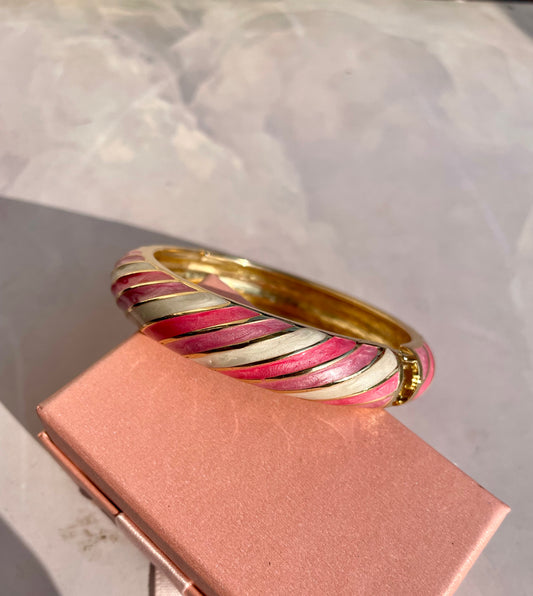Striped enamel bangle
