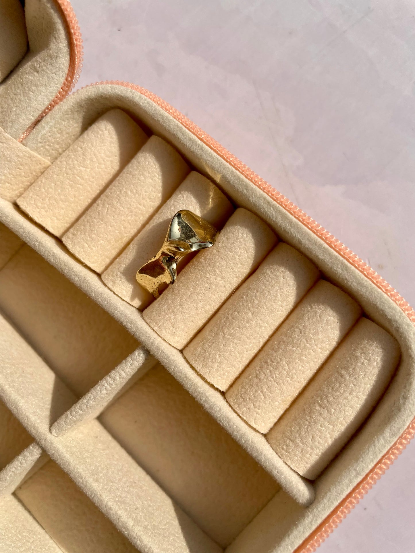 Premium gold plated Antitarnished adjustable ring