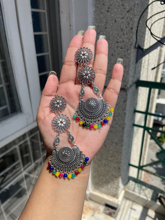 Dual layer oxidised earrings jewellerylovers