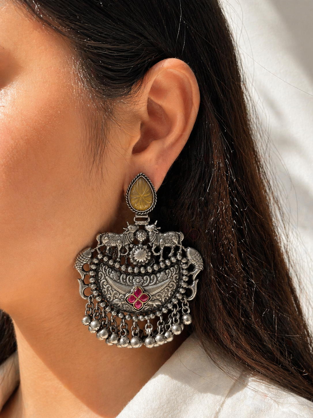 vintage kashmiri silver jhumka jewellerylovers