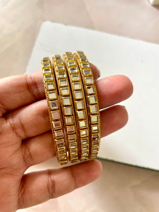 Mirror golden bangles
