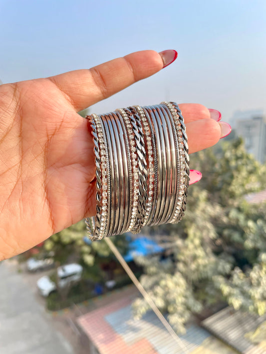 Black polish bangles set