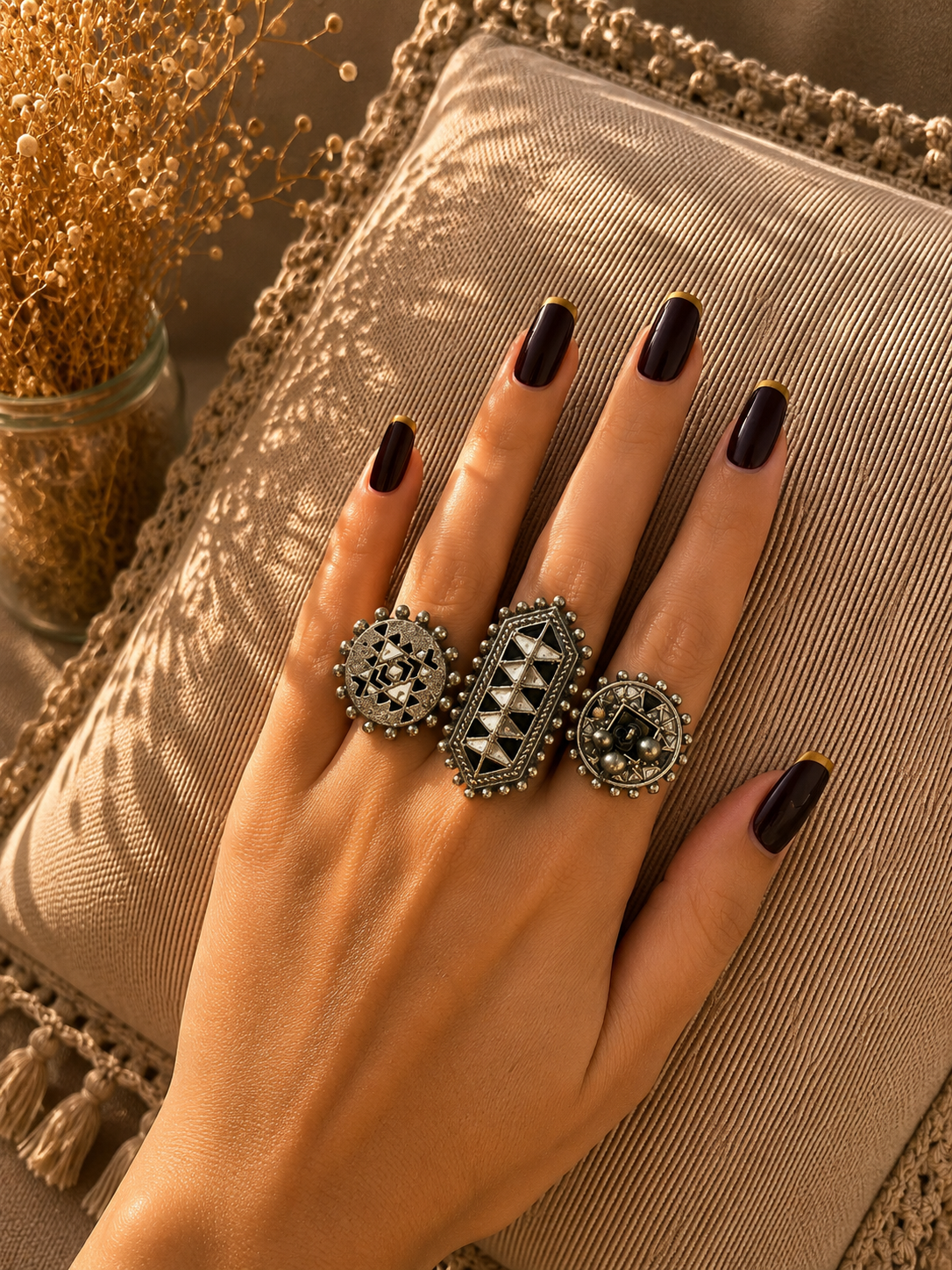 High quality german silver adjustable Big size Ring jewellerylovers
