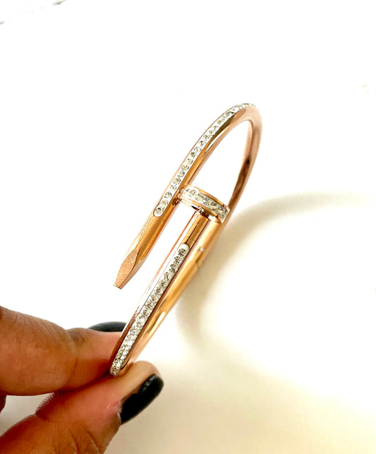 Diamond studded nail bangle