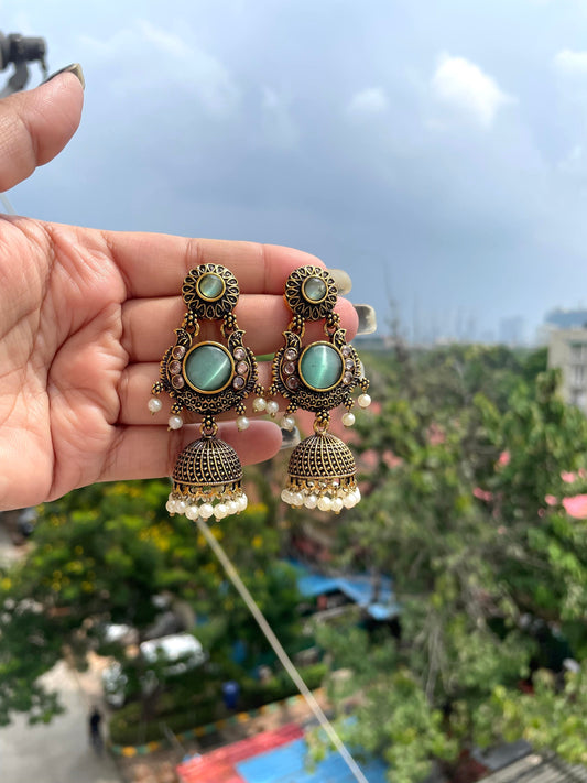 Double beaded jhumka jewellerylovers