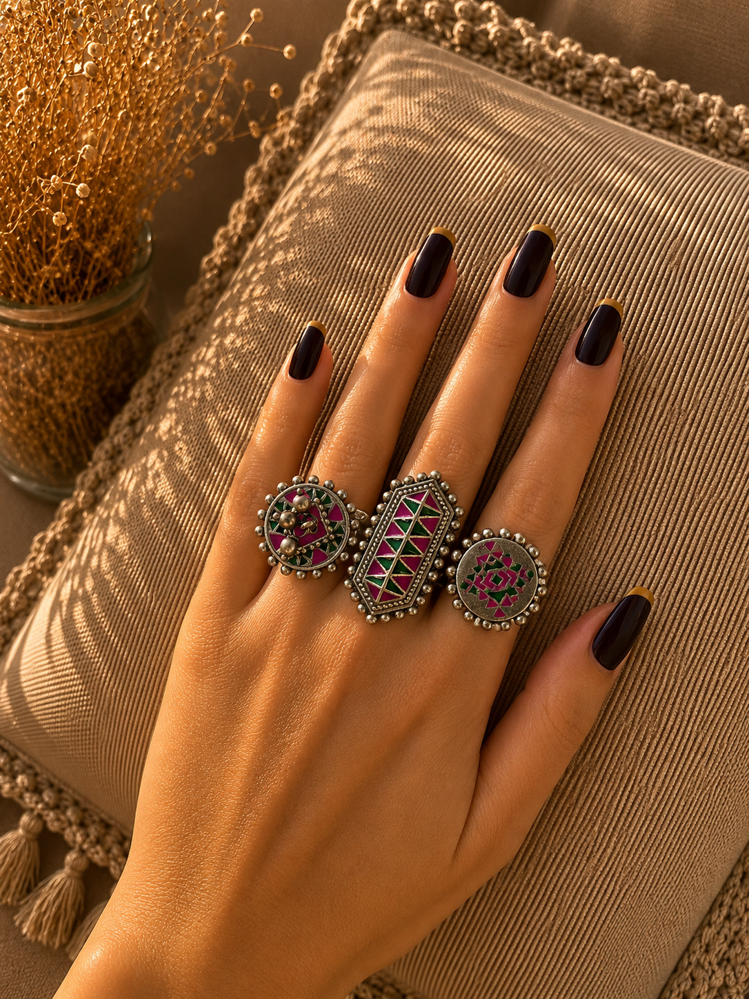High quality german silver adjustable Big size Ring jewellerylovers