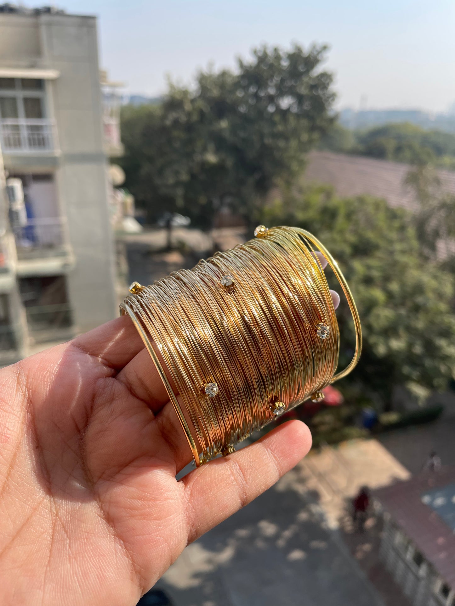 Beaded wired cuff jewellerylovers