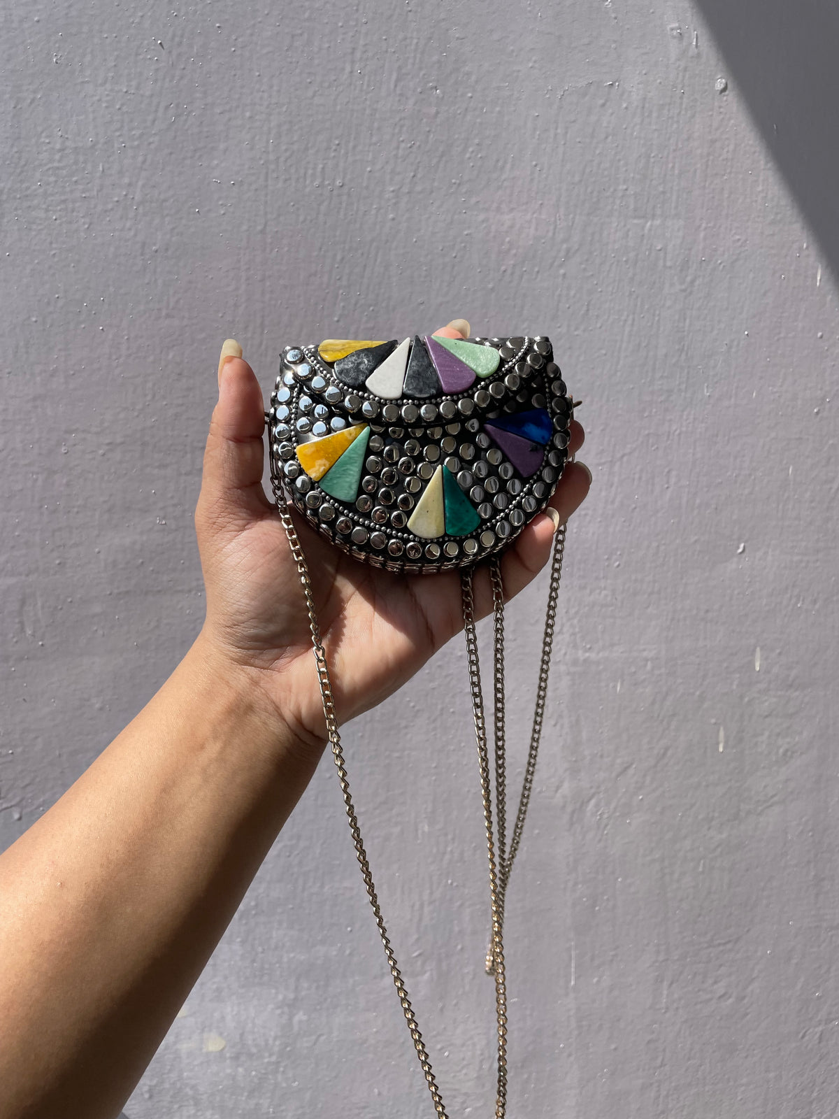 Mini Brass Sling Bag jewellerylovers