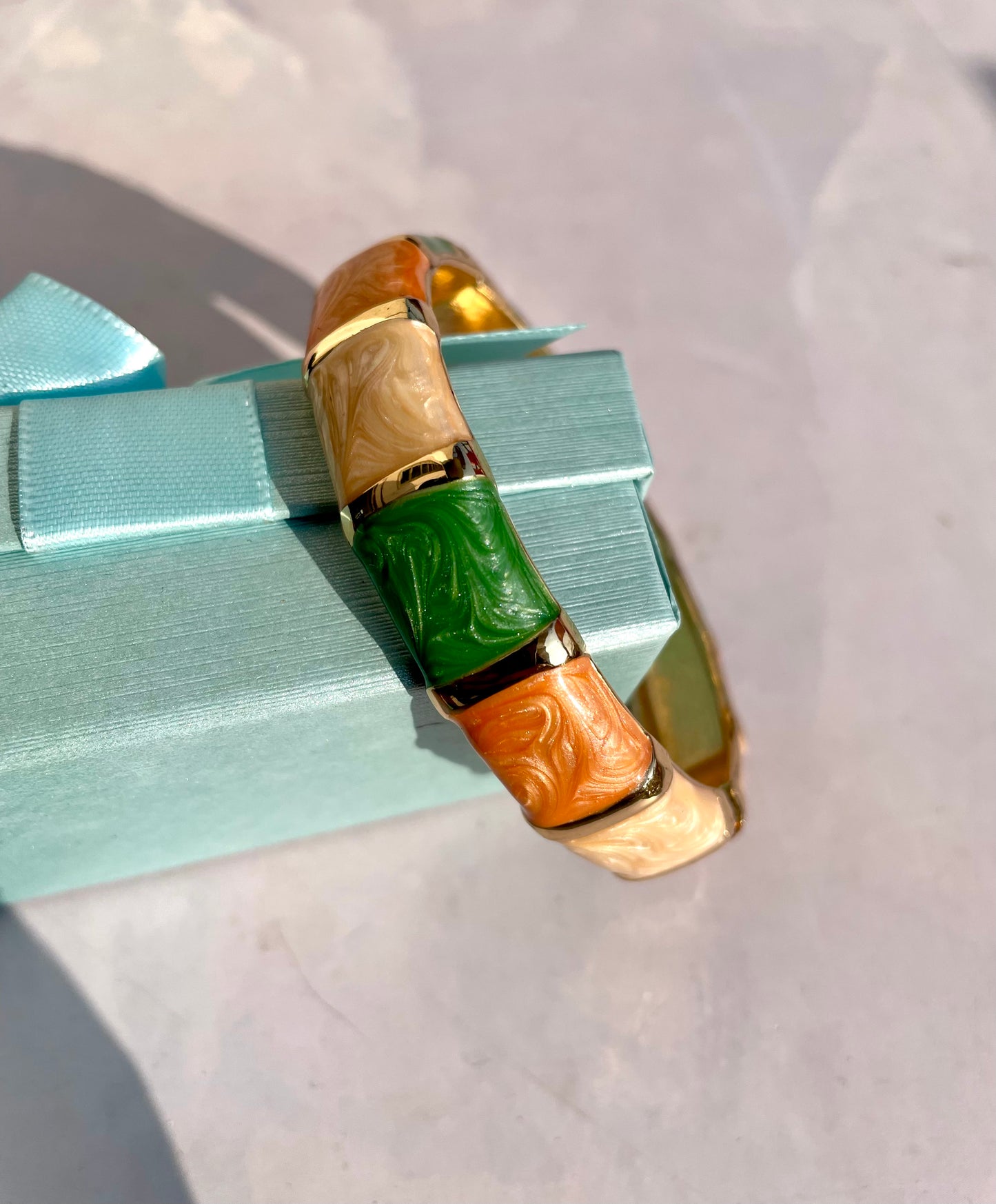 Flat slim enamel bangle