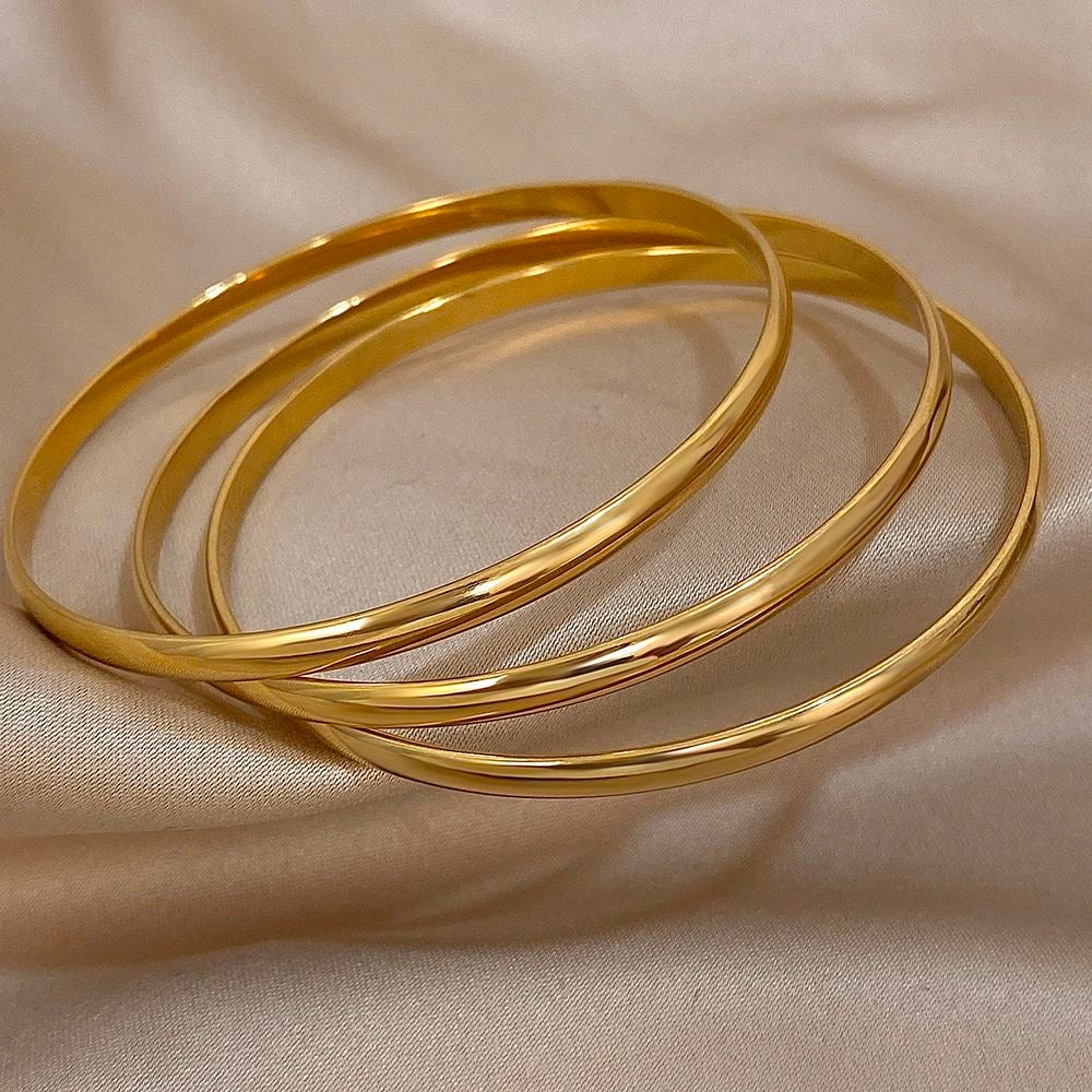 Plain anti tarnished bangles set of 3 jewellerylovers