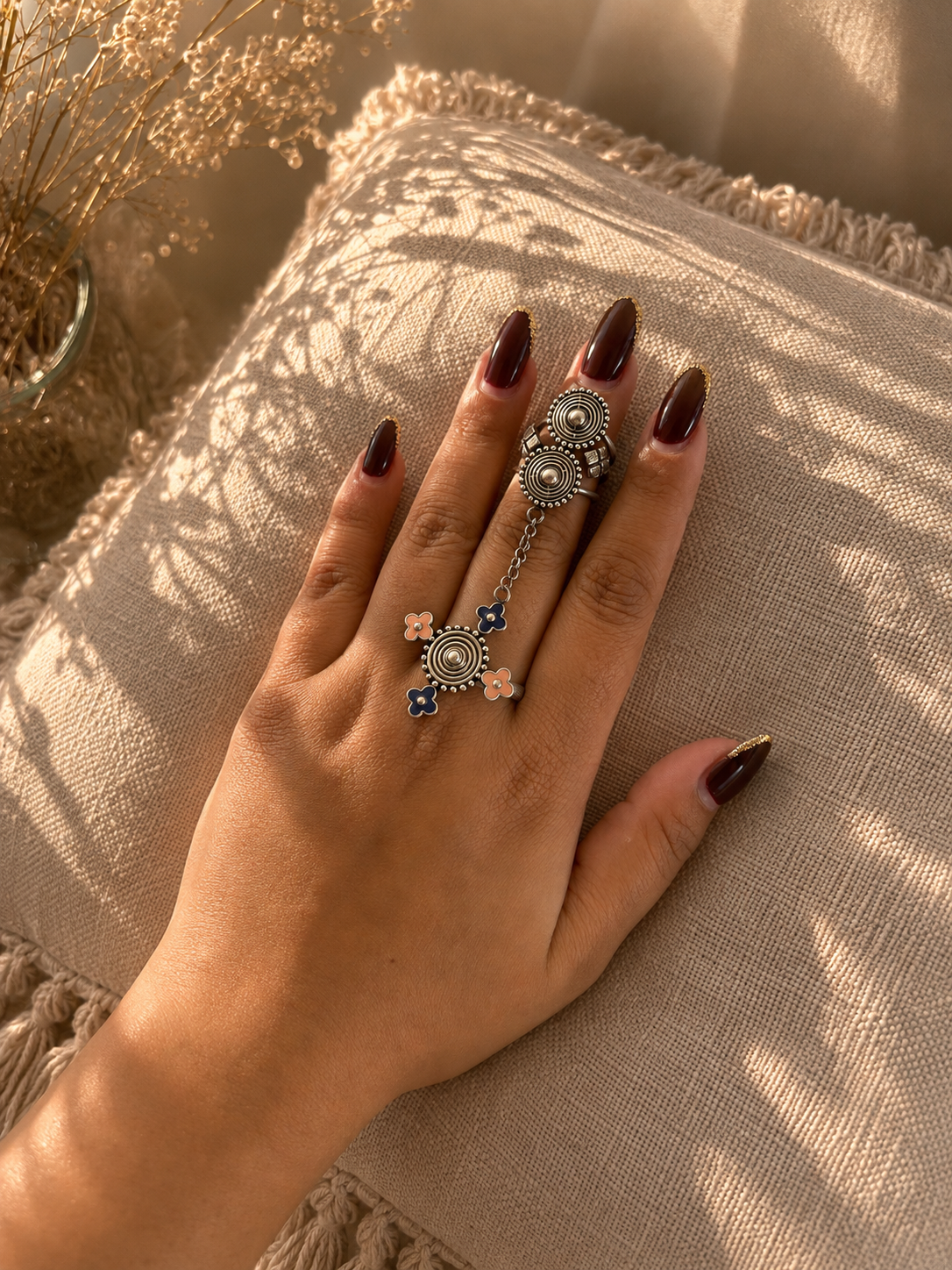 Antique German silver dual style Ring adjustable jewellerylovers