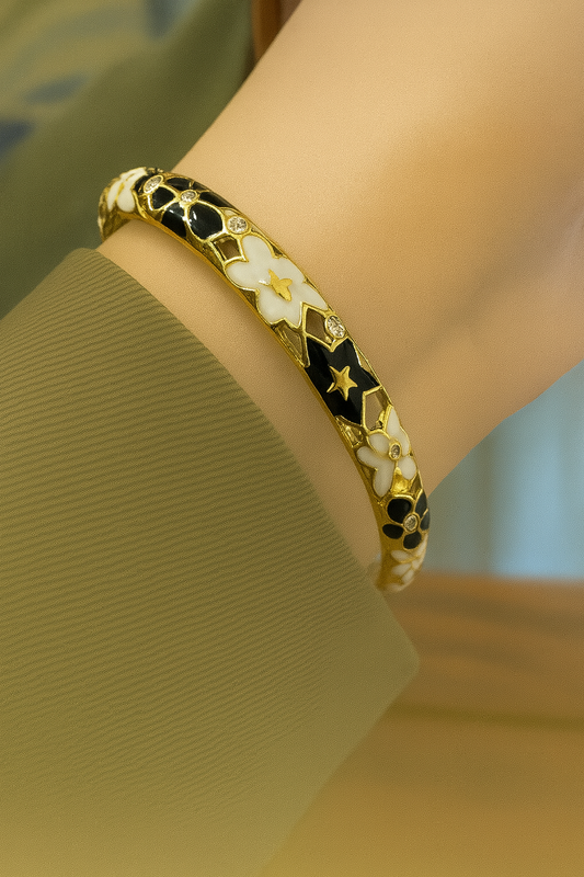 flower enamel bangle jewellerylovers