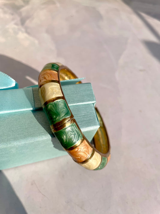 Striped enamel bangle