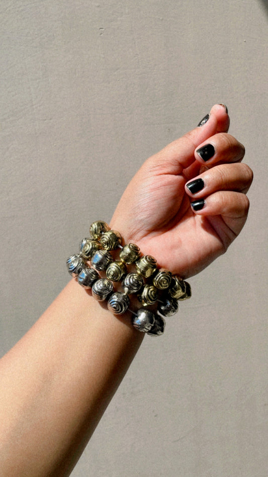 Ball triple shade stackable bracelets