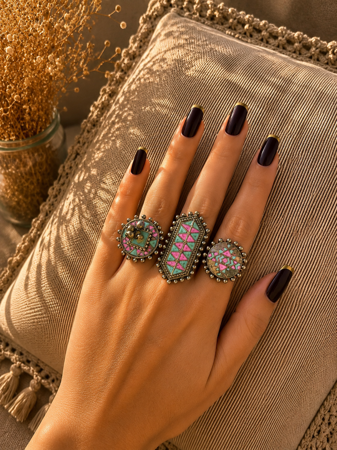 High quality german silver adjustable Big size Ring jewellerylovers