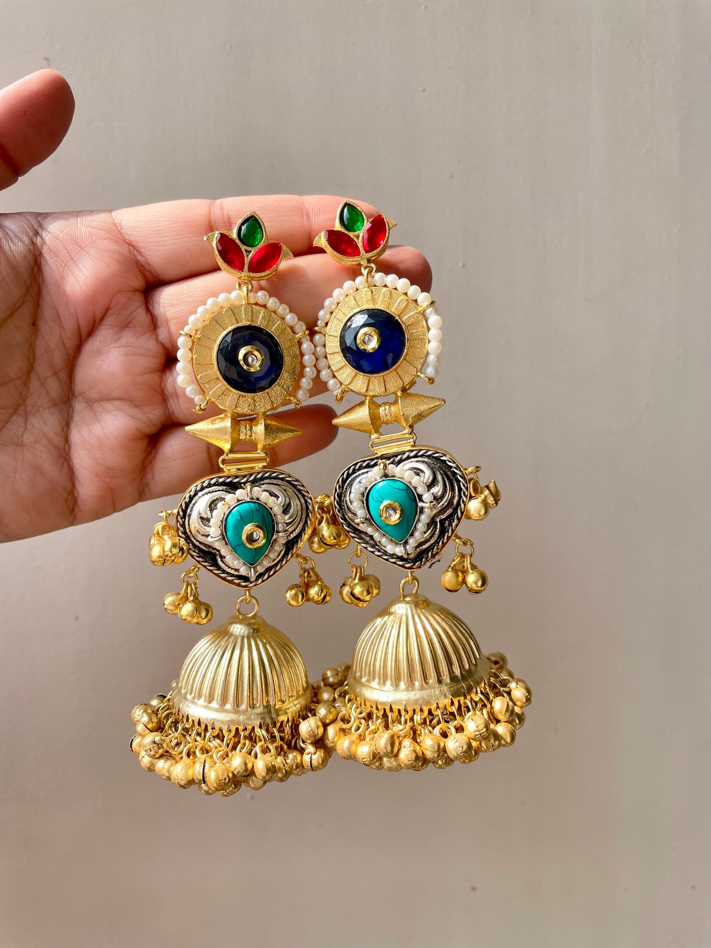 Kashmiri long ghungroo jhumka jewellerylovers