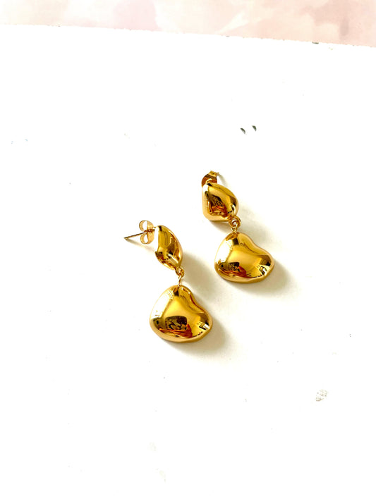 Shop heart double layer earrings at Jewellery Lovers. Anti-tarnish, trendy & perfect for daily or festive wear. Free shipping available. jewellerylovers
