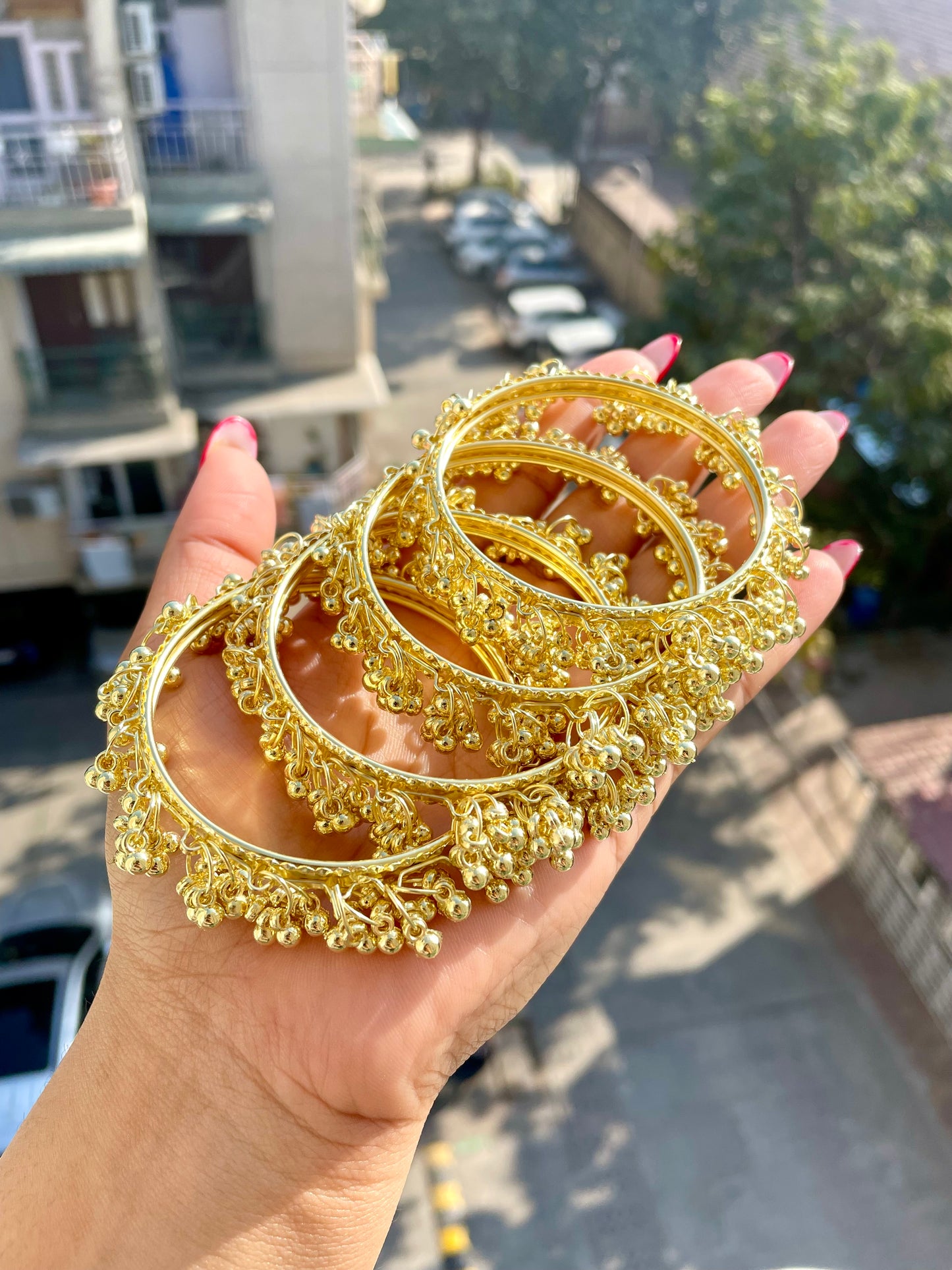 Golden no noise ghungroo bangles