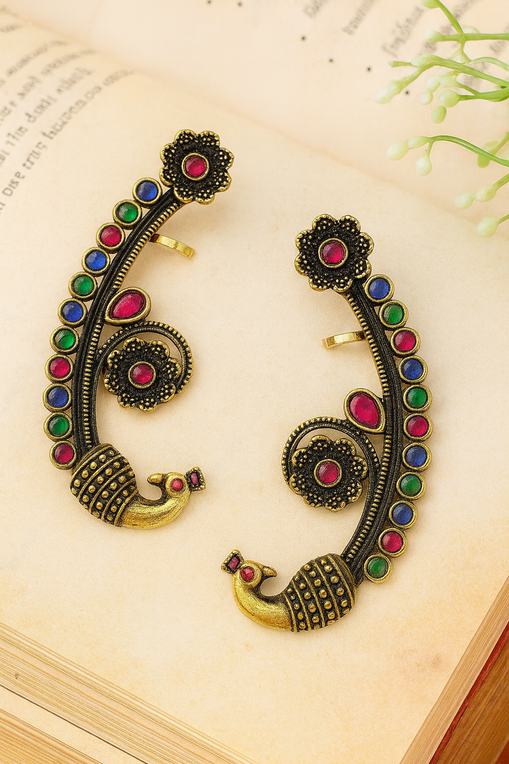 Kundan flower earcuff jewellerylovers