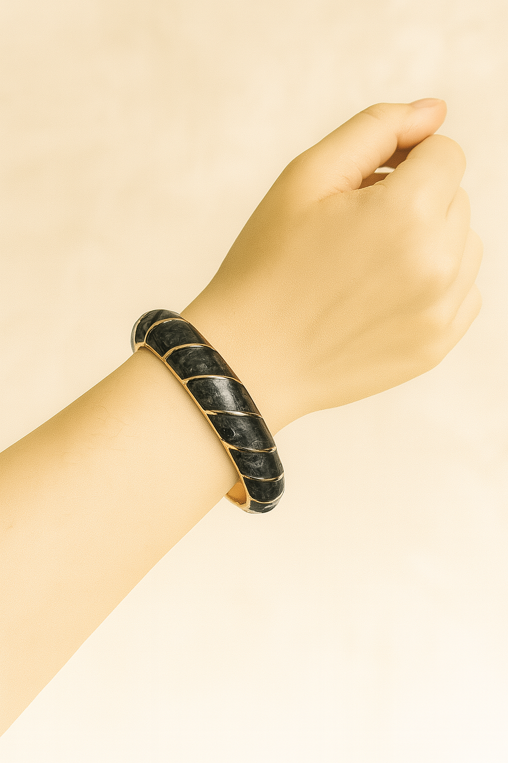 Matte finish enamel black bangle jewellerylovers
