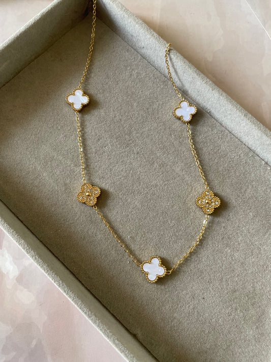 Vancleef white and gold necklace