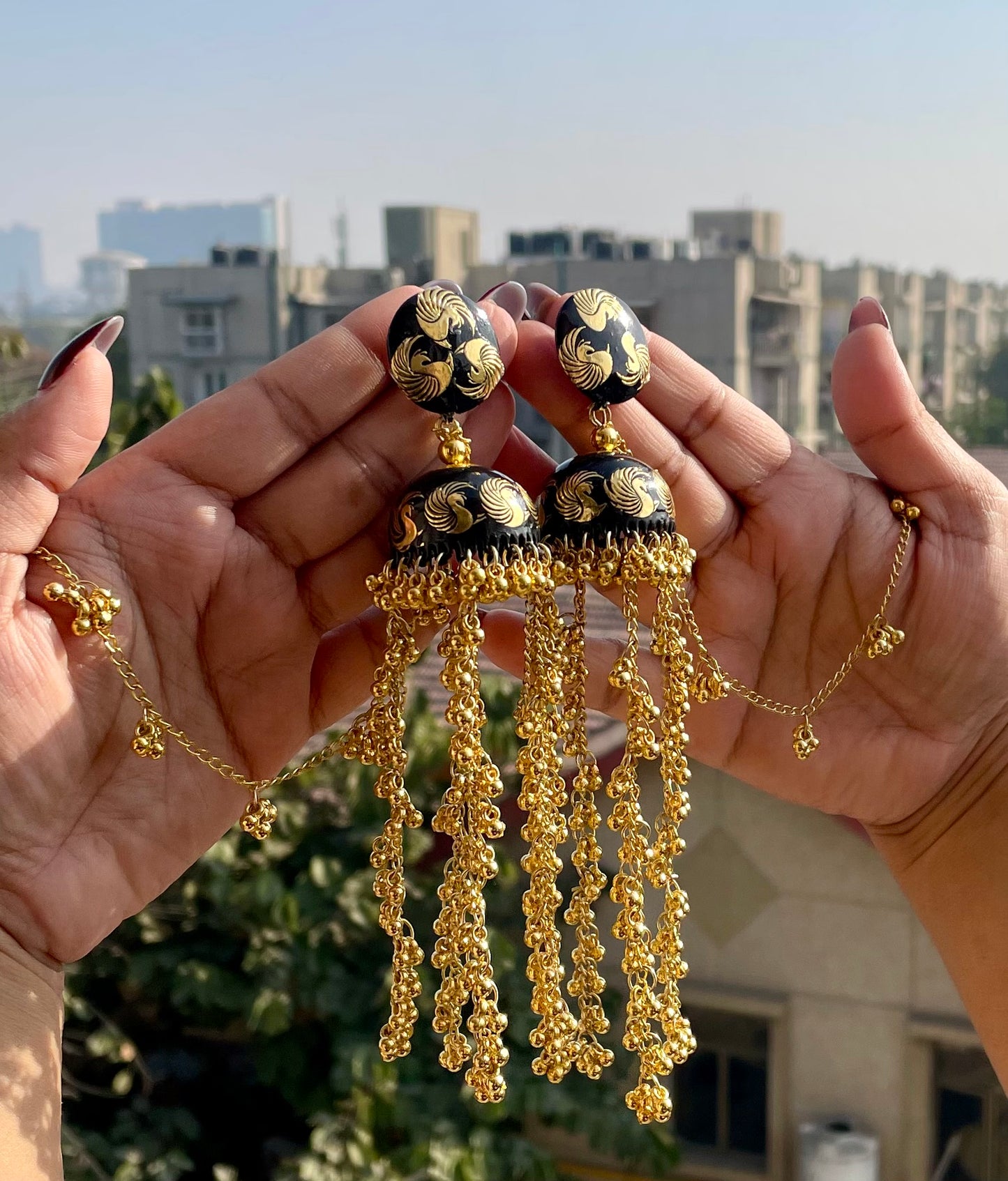 Jhumka with extension jewellerylovers
