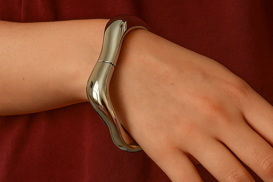  silver bangle cuff – anti-tarnish adjustable bracelet
