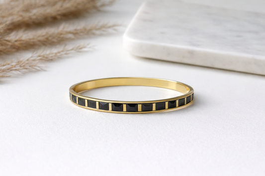 Black striped bangle