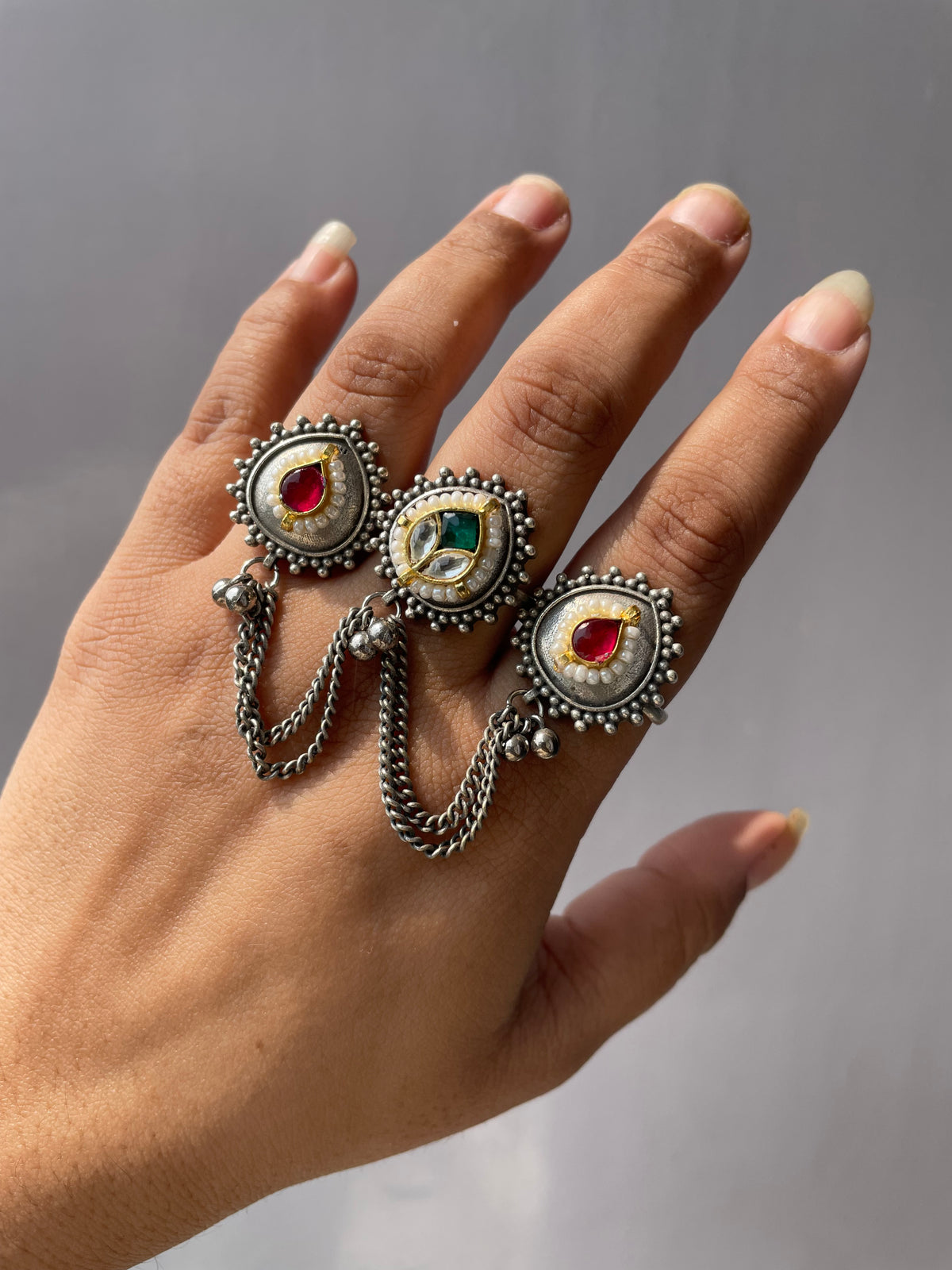Three layer finger ring jewellerylovers