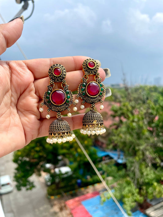 Double beaded earrings jewellerylovers