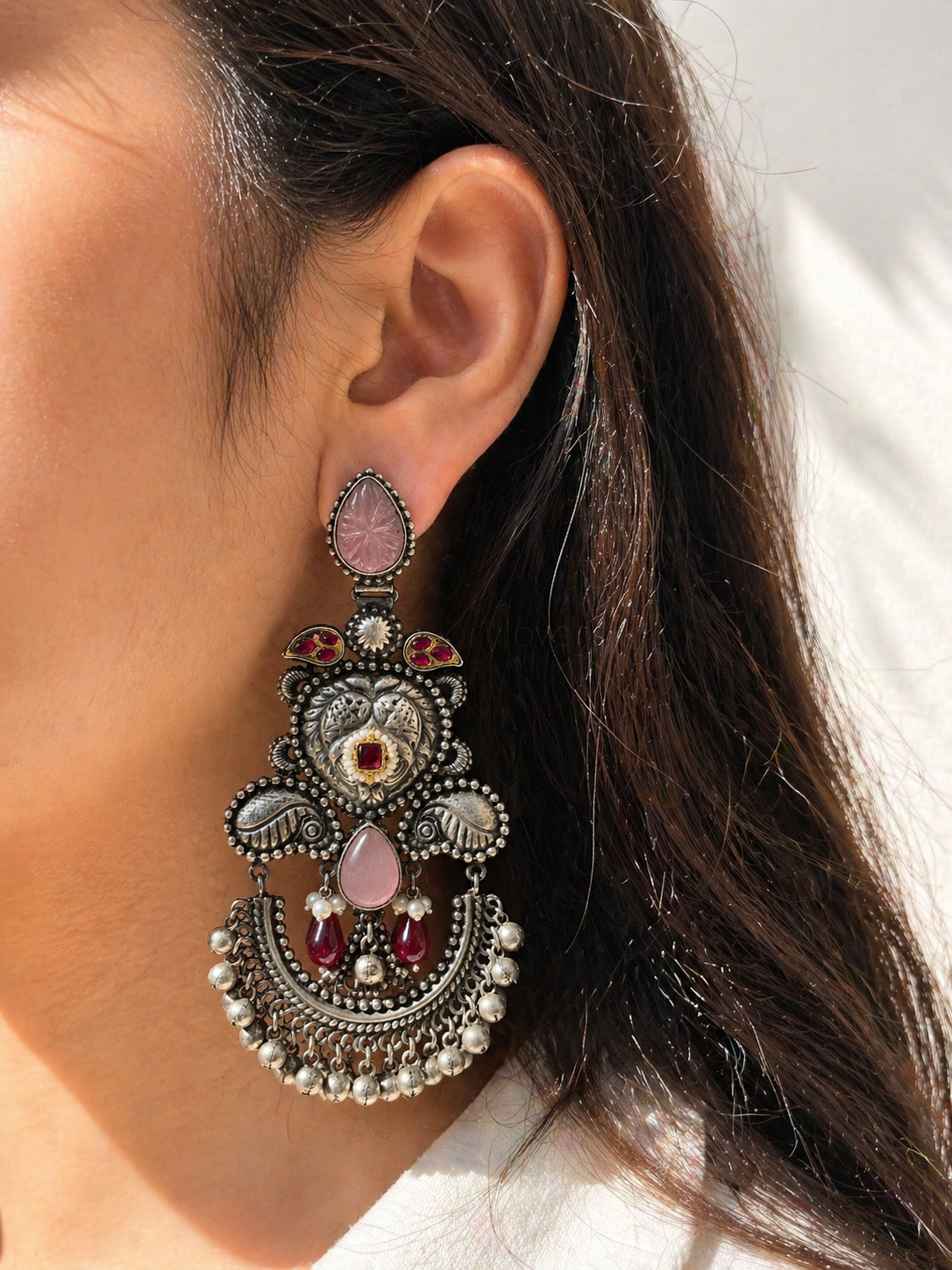 Long vintage kashmiri silver jhumka jewellerylovers