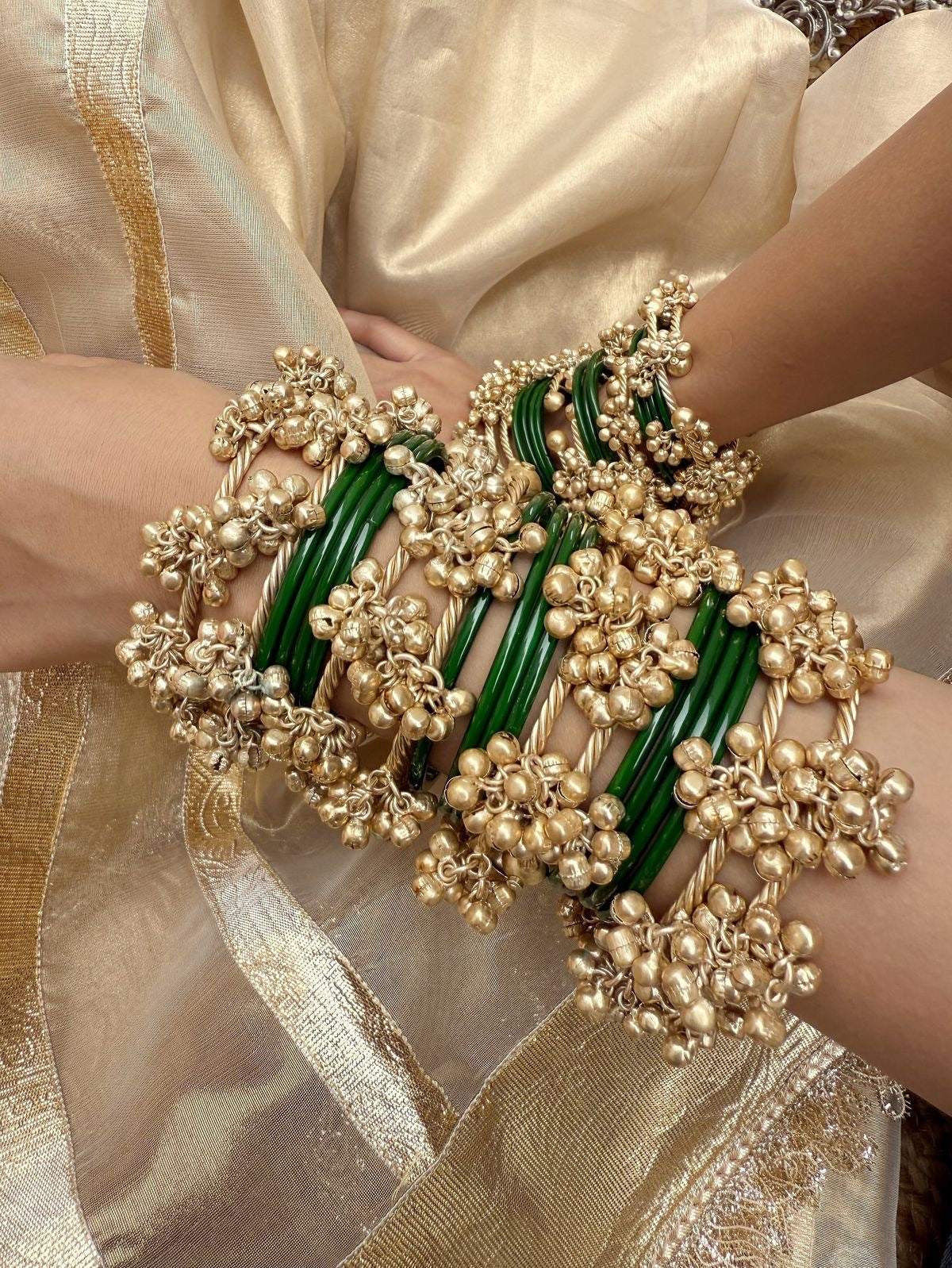 Ghoongru bangles set of 2 (viral bangles) brass finish openable jewellerylovers