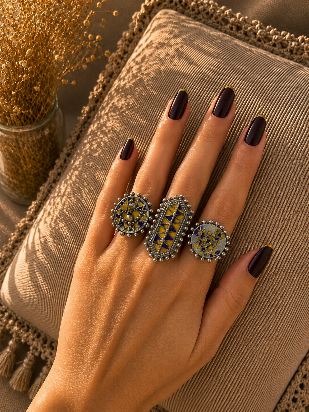 High quality german silver adjustable Big size Ring jewellerylovers