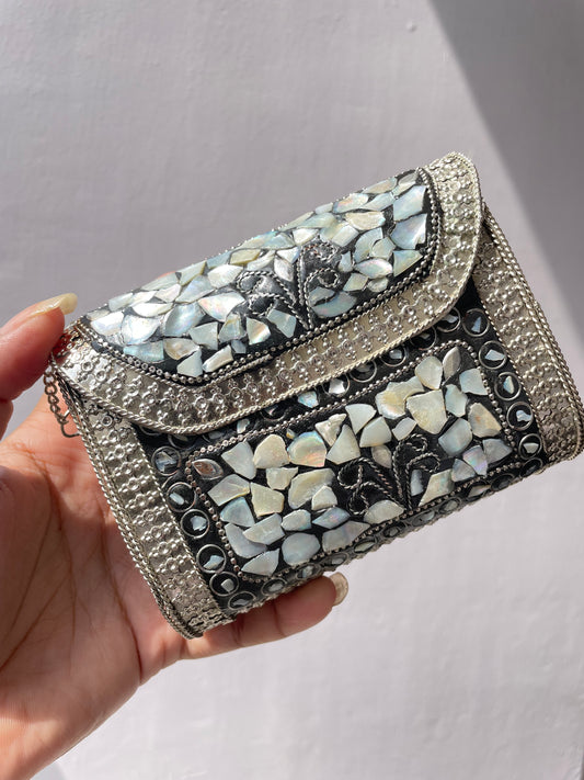 Stone work heavy Brass Mobile Sling bag (Medium size) jewellerylovers