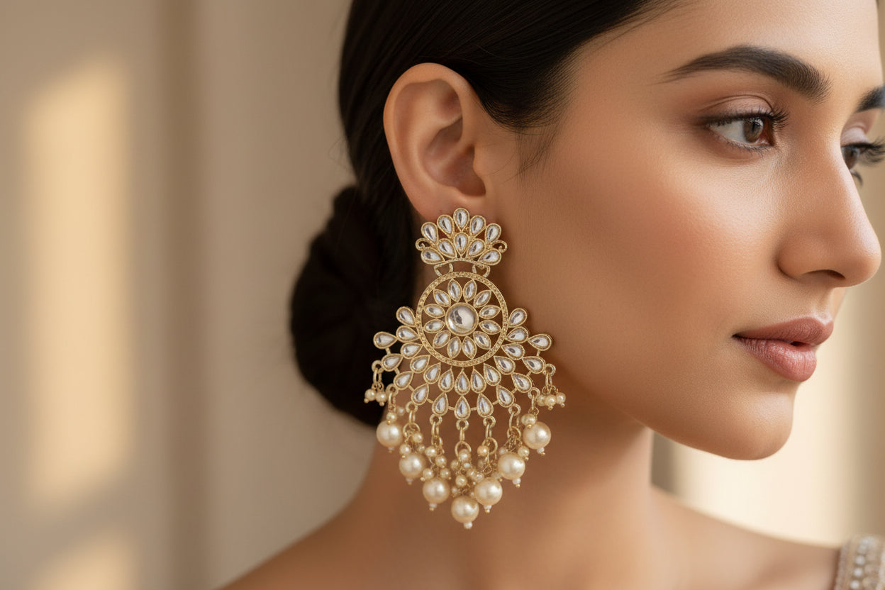 Kundan earrings jewellerylovers