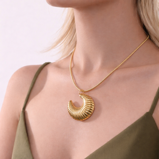 Moon statement necklace