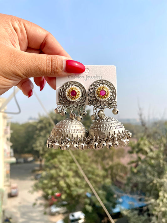 Silver kashmiri jhumka jewellerylovers