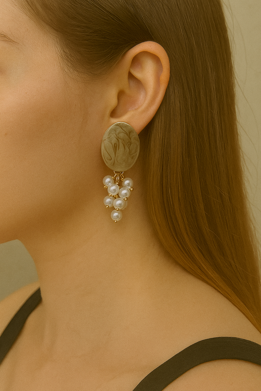 Shop textured round pearl drop earrings - statement studs in nude & mauve at Jewellery Lovers. Anti-tarnish, trendy & perfect for daily or festive wear. Free sh jewellerylovers
