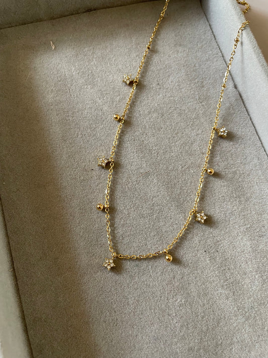 Clear Star studded necklace choker