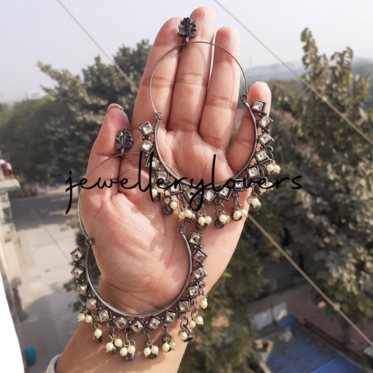 Oxidised chaandbali